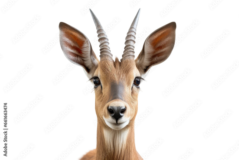 Duiker Horns with Unique Structures on isolated background