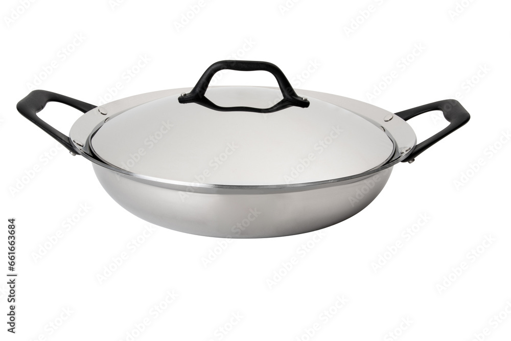 steel frying pan isolated on white steel frying pan isolated on white