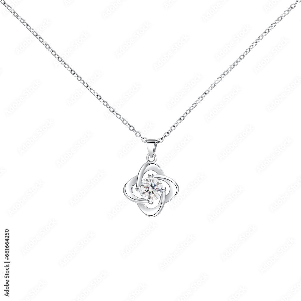White gold diamond necklace, jewelry, isolated on white. perfect product photo White gold diamond necklace, jewelry, isolated on white. perfect product photo