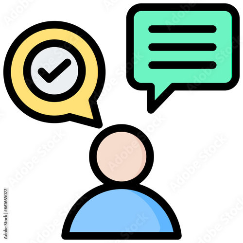 Communicative Competence Outline Color Icon