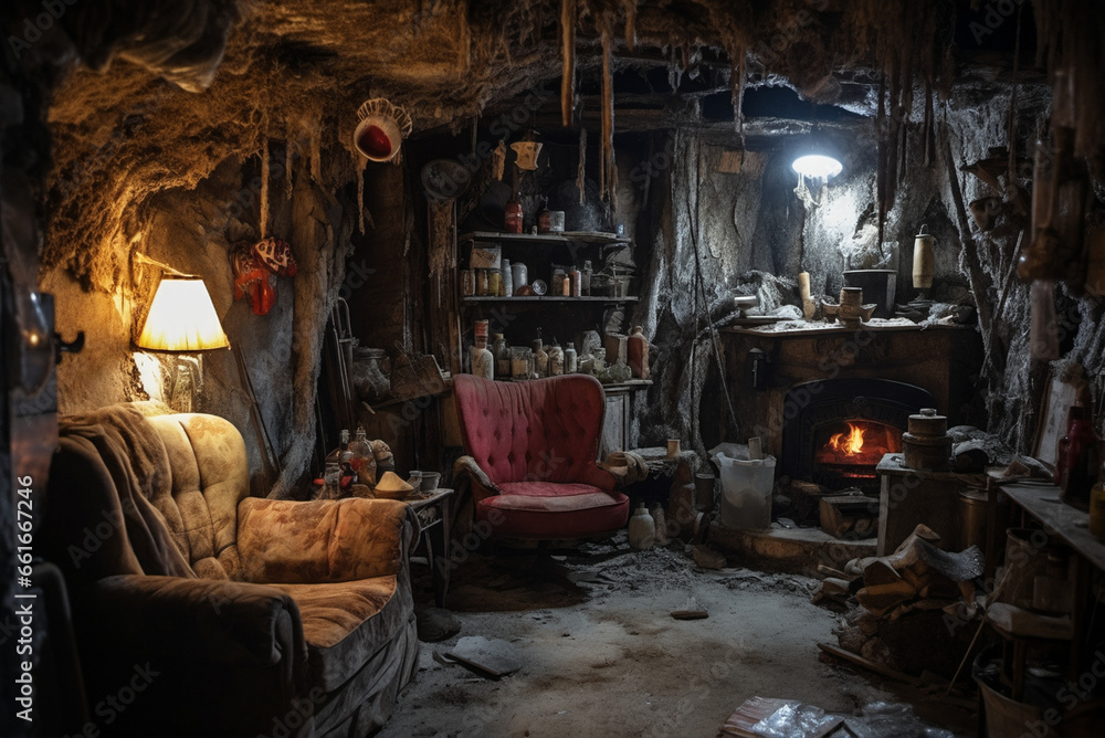 Entdecken Sie das Geheimnis: Verlassenes Wohnzimmer voller Geschichten und verborgener Schätze