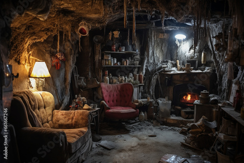 Entdecken Sie das Geheimnis: Verlassenes Wohnzimmer voller Geschichten und verborgener Schätze © Thomas