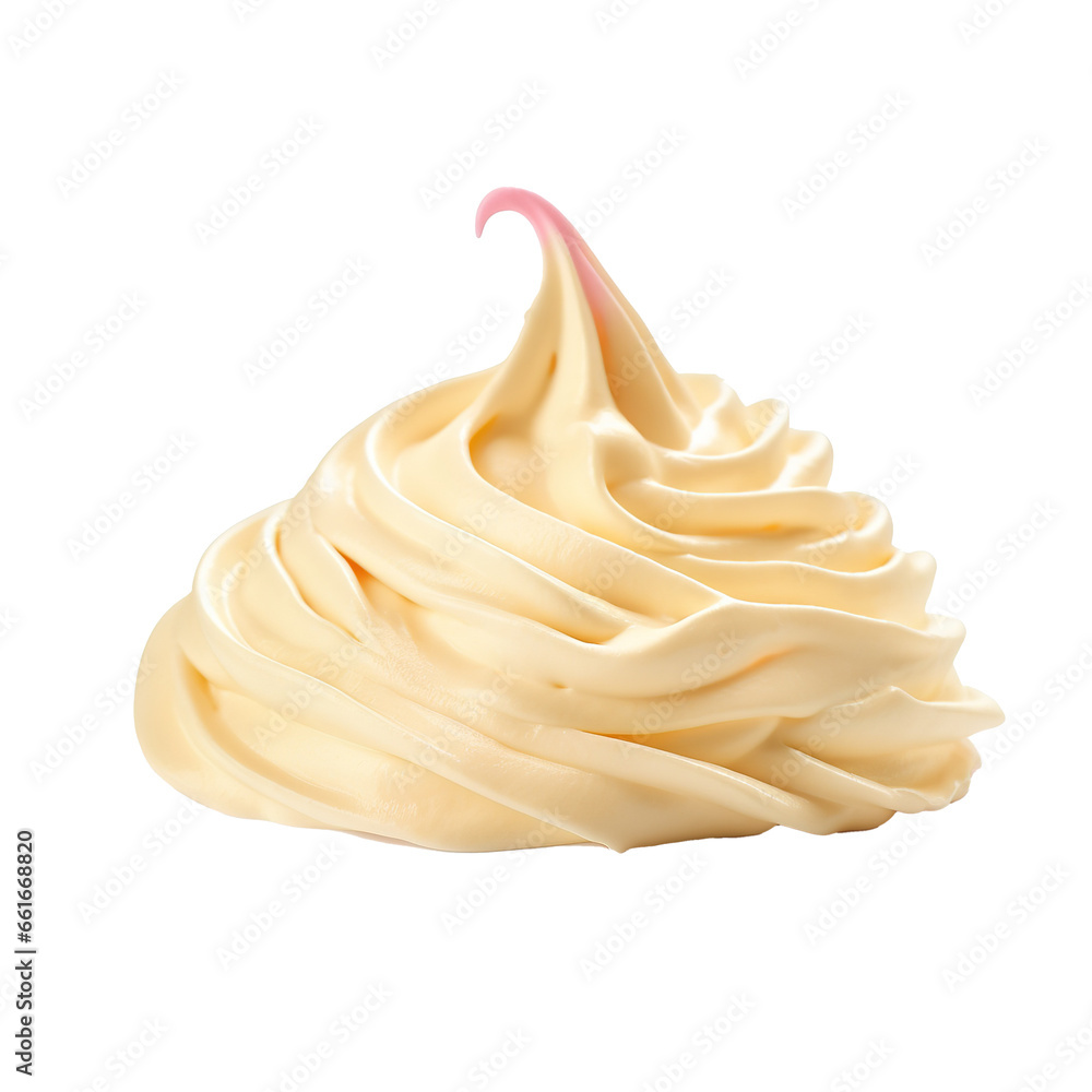 Yellow Pink whipped cream swirl isolated on white background, png, cut-out, top view, flat lay, Canva Yellow Pink whipped cream swirl isolated on white background, png, cut-out, top view, flat lay, Canva