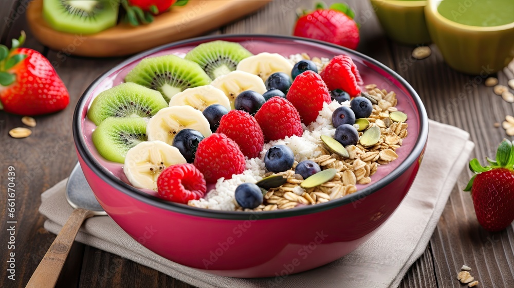 Tasty and smoothie healthy food on the table AI Generative Tasty and smoothie healthy food on the table AI Generative