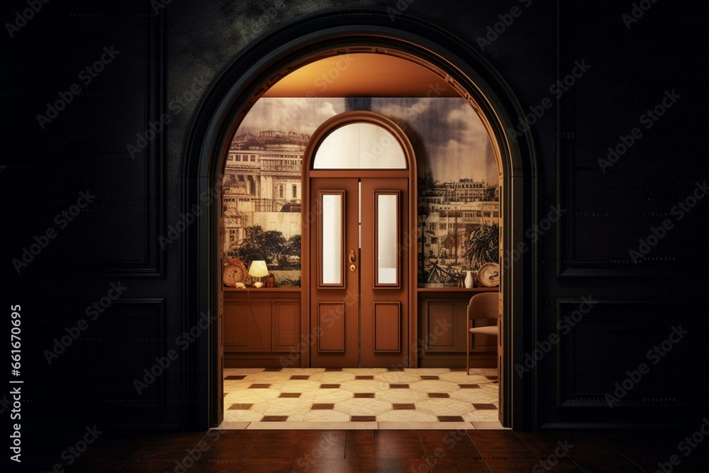 door of display apartment. Generative AI door of display apartment. Generative AI