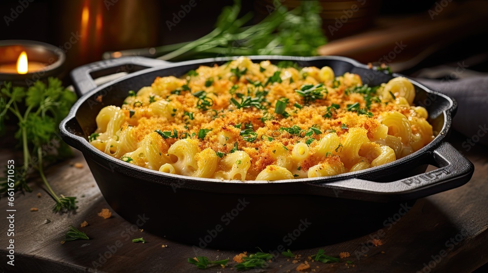 Delicious and tasty macaroni on the bowl AI Generative Delicious and tasty macaroni on the bowl AI Generative