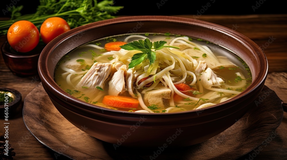 Delicious and tasty Asian noodle with vegetables on the table AI Generative Delicious and tasty Asian noodle with vegetables on the table AI Generative