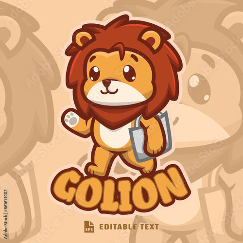 Cute Lion Logo Mascot Character