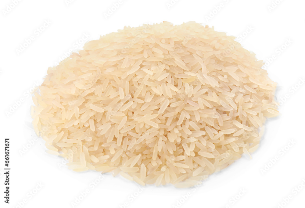 Pile of raw rice isolated on white Pile of raw rice isolated on white