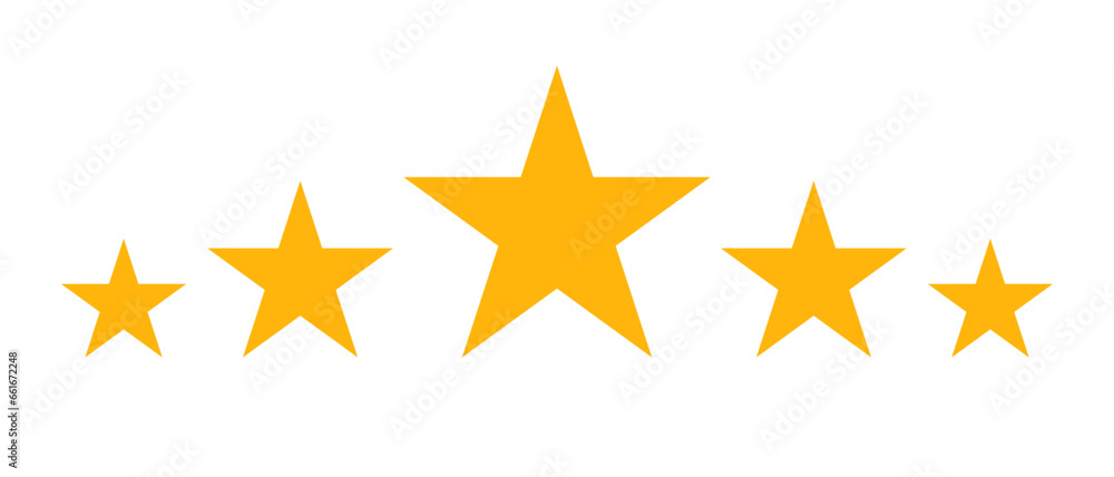Rating Five Star Icon. Review. Vector. Rating Five Star Icon. Review. Vector.
