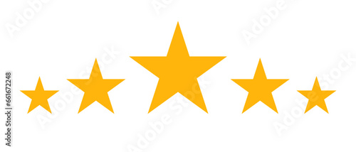 Rating Five Star Icon. Review. Vector.