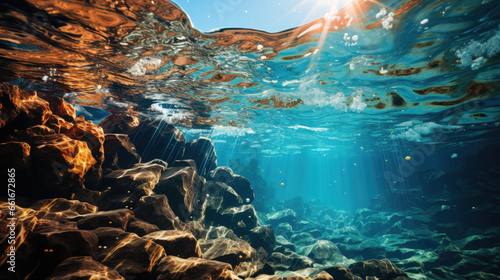 Ocean underwater scene to protect enviroment
