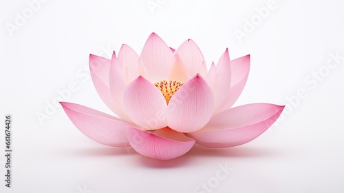 Portrait beautiful lotus flower isolated on white background AI Generative