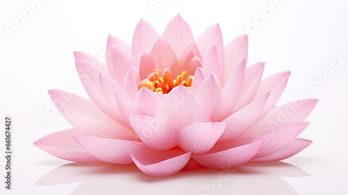 Portrait beautiful lotus flower isolated on white background AI Generative