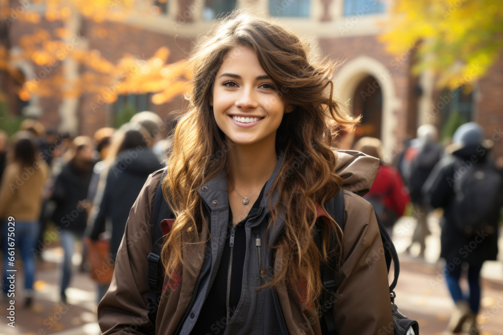Native American college student going back to school with students Native American college student going back to school with students