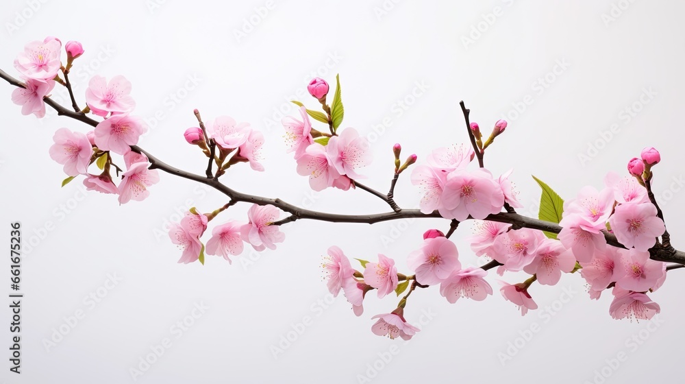 Portrait beautiful pink cherry blossom flower isolated on white background AI Generative Portrait beautiful pink cherry blossom flower isolated on white background AI Generative