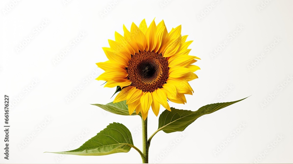 Fototapeta premium Portrait beautiful sunflower isolated on white AI Generative