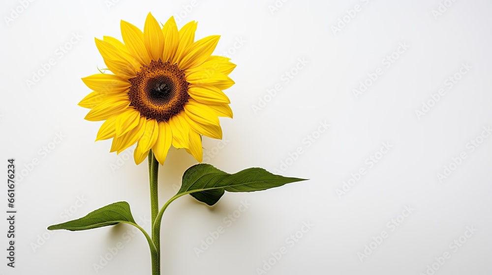 Naklejka premium Portrait beautiful sunflower isolated on white AI Generative