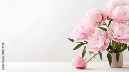 Portrait beautiful pink peony flower AI Generative