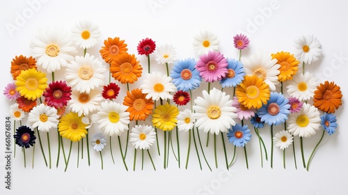 Portrait Beautiful mixed colorful daisy flower AI Generative