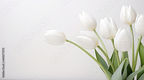 Portrait Beautiful white tulip flower AI Generative