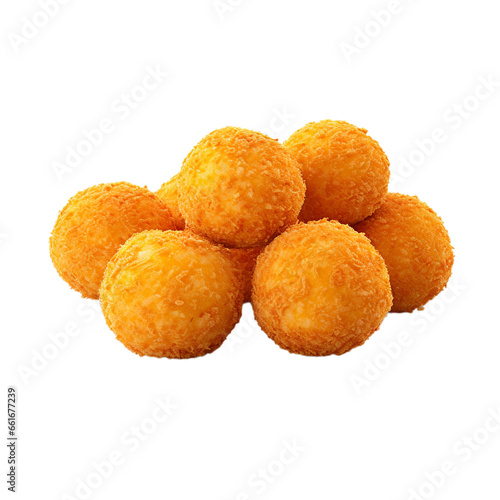 fried cheese balls isolated on white background, ai generated