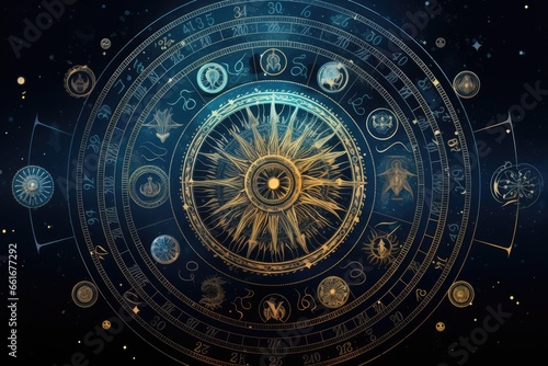 Wallpaper Mural Abstract astrological background with zodiac signs Astrology horoscope background Torontodigital.ca