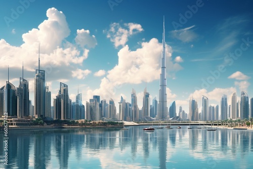 city skyline, Generative AI photo