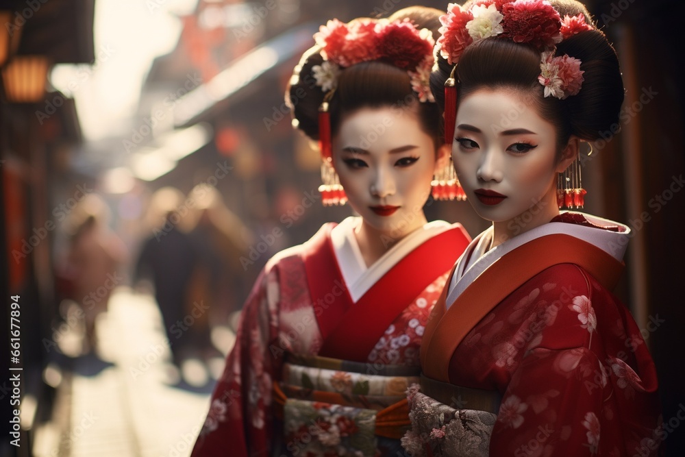 woman in kimono, Generative AI
