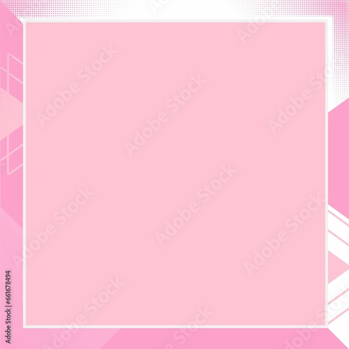 Pink geometric background, pink frame with geometric background © Aphiradi