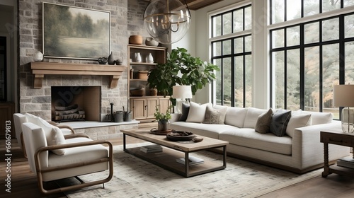 Wallpaper Mural Transitional living room blending traditional and modern elements
 Torontodigital.ca