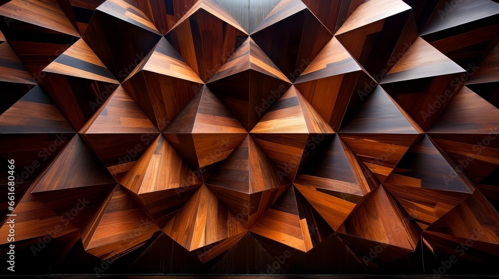 Obraz premium Wood marquetry wall parquet, abstract pattern background