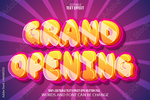 Grand Opening Editable Text Effect Cartoon Style