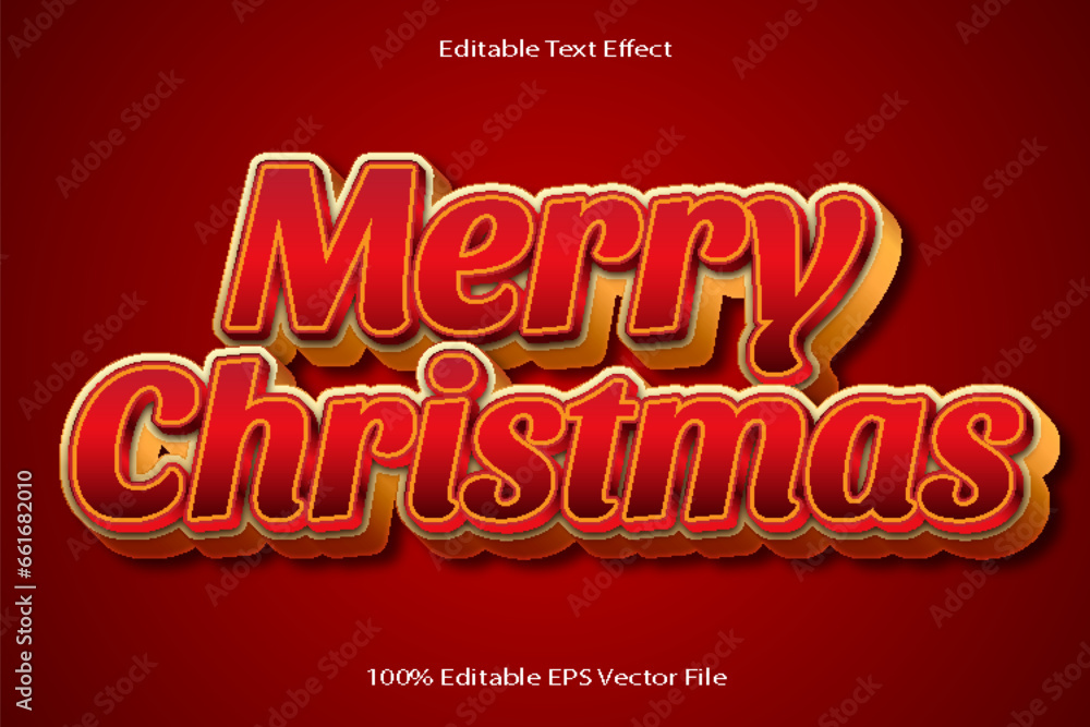Merry Christmas Editable Text Effect Emboss Cartoon Gradient Style Merry Christmas Editable Text Effect Emboss Cartoon Gradient Style