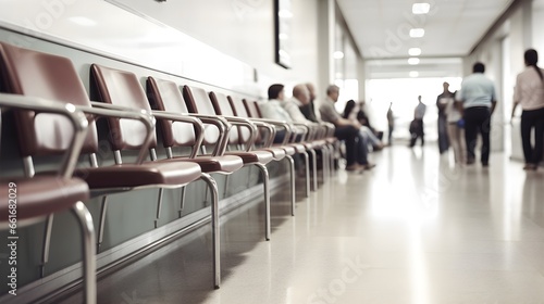 The melancholic ambiance of a dreary waiting room, where time seems to slow down, and solitude prevails.