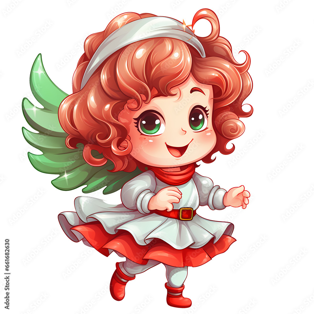 Cute Angel Santa Claus Christmas Clipart Illustration