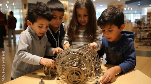 Children exploring the wonders of simple machines 