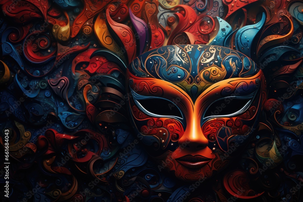 Naklejka premium Abstract background using mysterious masks