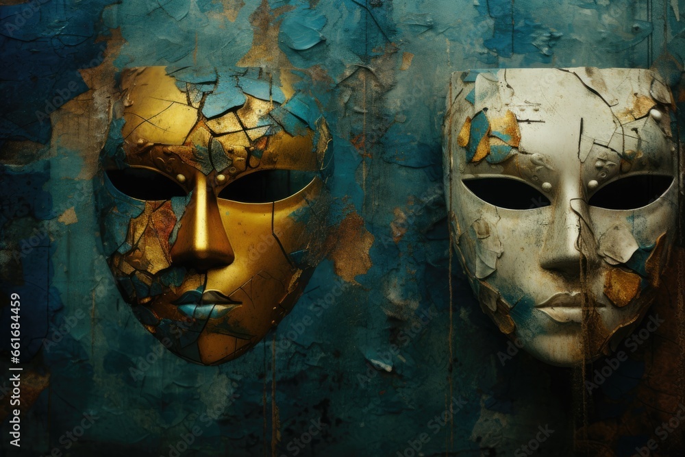 Abstract background using mysterious masks Abstract background using mysterious masks
