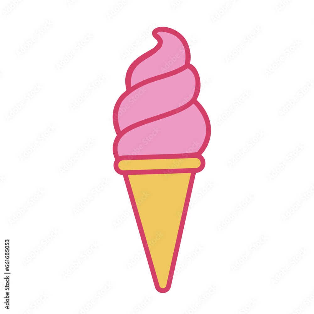 vector ice cream cone cartoon icon illustration. sweet food icon concept isolated vector ice cream cone cartoon icon illustration. sweet food icon concept isolated