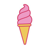vector ice cream cone cartoon icon illustration. sweet food icon concept isolated