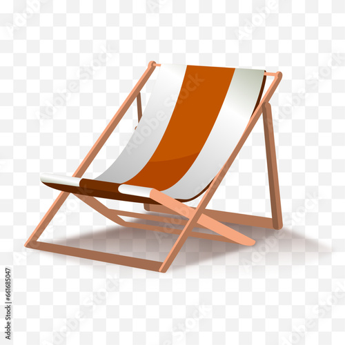 Vector empty deck chair isolated on tranparent background