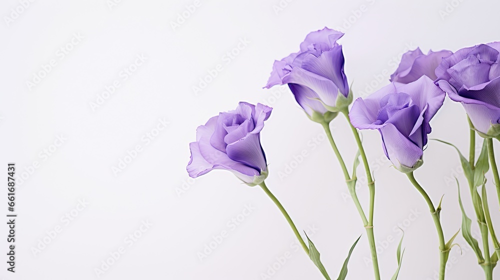 Portrait beautiful purple lisianthus flower Ai Generative