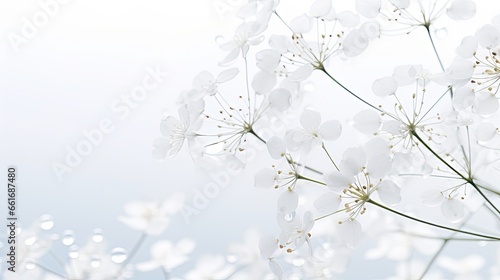 Portrait beautiful white baby's breath flower Ai Generative