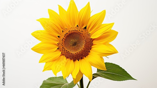 Portrait beautiful sunflower on the white background Ai Generative