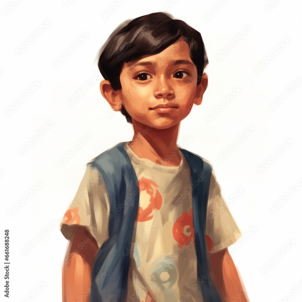 Illustration of cute little Mexican boy, happy face, retro style cartoon image, vintage look, farmer boy, rural child, nostalgic image, folk art mood Illustration of cute little Mexican boy, happy face, retro style cartoon image, vintage look, farmer boy, rural child, nostalgic image, folk art mood