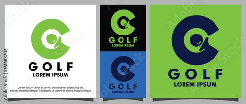 Letter G and golf logo template
