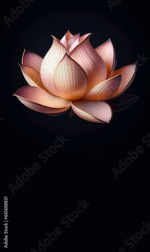 Single flower of luxury style lotus or water lily  art poster  vertical image  elegant  interior decorate arts  mobile phone wallpaper