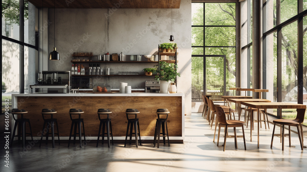 Coffee shop interior. Coffee shop interior.