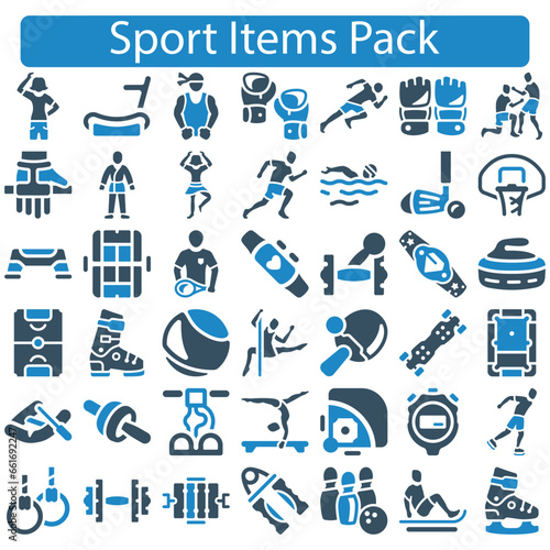 Sport Items icon set vector illustration